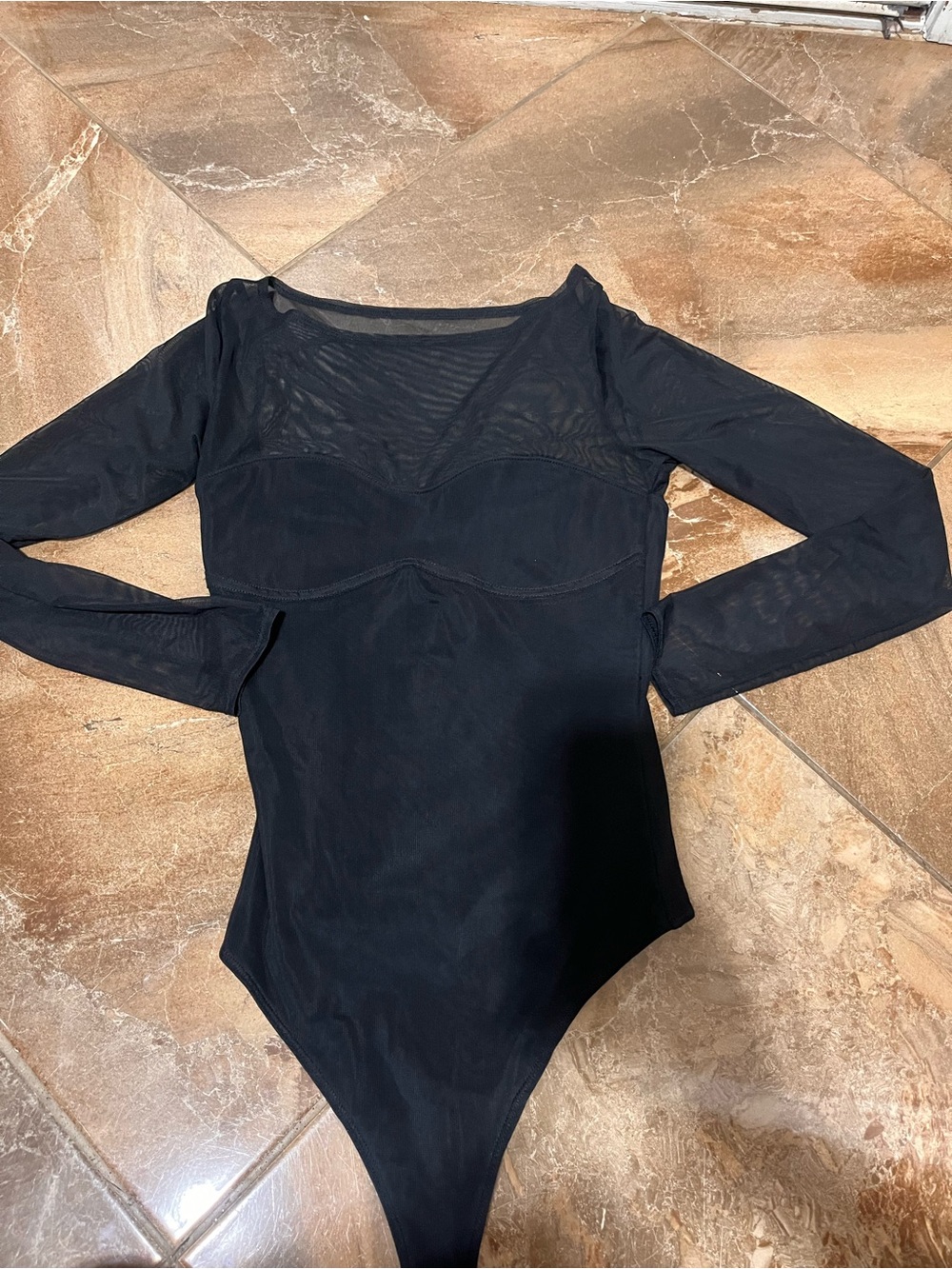Abercrombie & Fitch Black Sheer-Panel Top